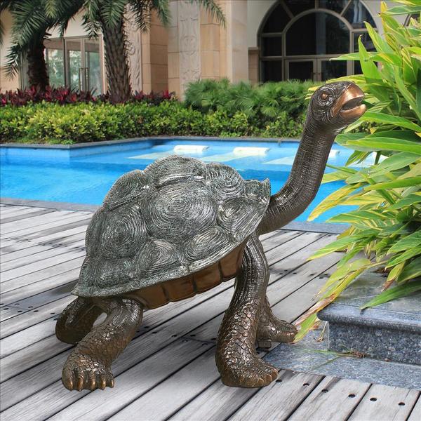 Design Toscano The Curious Tortoise Cast Bronze Turtle Garden Statue DK2188